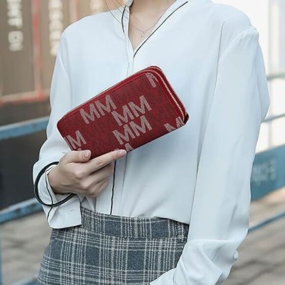 MKF Collection Red Wristlet/ Wallet with detachable Strap - Picture 4 of 8